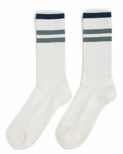 Amundsen Sports Socks & Gaiters|Socks & Gaiters^Oslo Crew Socks 003 White/Stormy Blue