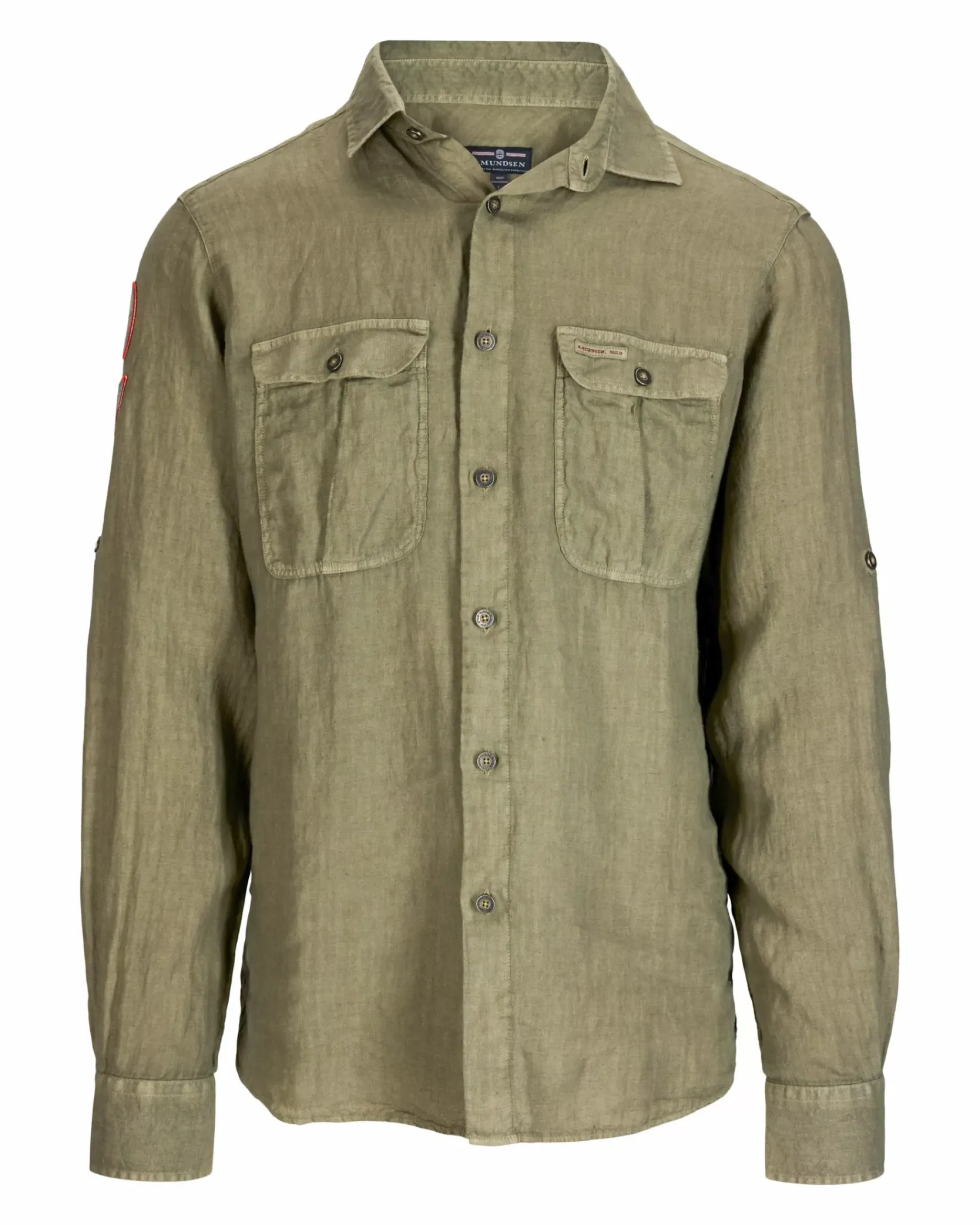 Amundsen Sports Shirts & Tees^Safari G. Dyed Linen Shirt 407 Olive Ash